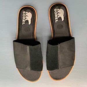Sorel Ella II Block Slide Sandals | Women’s 9.5 | Black | Like New